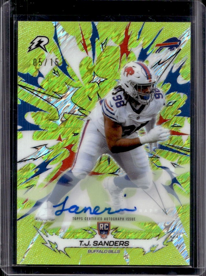 TJ Sanders 2025 Topps Resurgence Signatures #110 Power Surge Lime Green