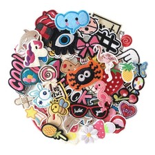 70Pcs Random Assorted Embroidered Iron on Patches, Cute Sewing Applique for J...