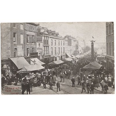 LEICESTER Die letzte Jahrmesse 1904, Leicestershire Postkarte postalisch gest. 1904