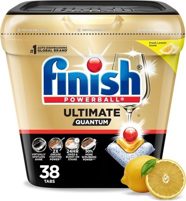 Finish Ultimate Quantum Dishwasher Pods, Dishwasher Detergent Dish Soap, 50% Mor