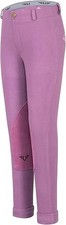 TuffRider Kid's Cotton Embroidered Pull-On Jods - Purple, Size 16