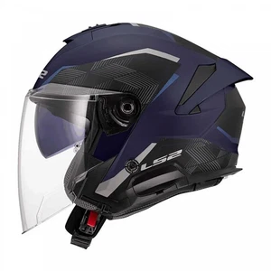 LS2 Motorcycle Open Face Helmet - OF618 Verso Ii Air (Navy Blue)