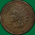 1868 Indian Head Cent Choice Very Fine VF+/XF Coin #39495