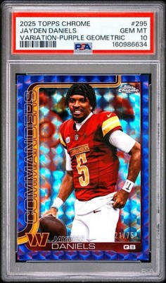 2025 Topps Chrome - Image Variation Jayden Daniels Purple Geometric /75 PSA 10