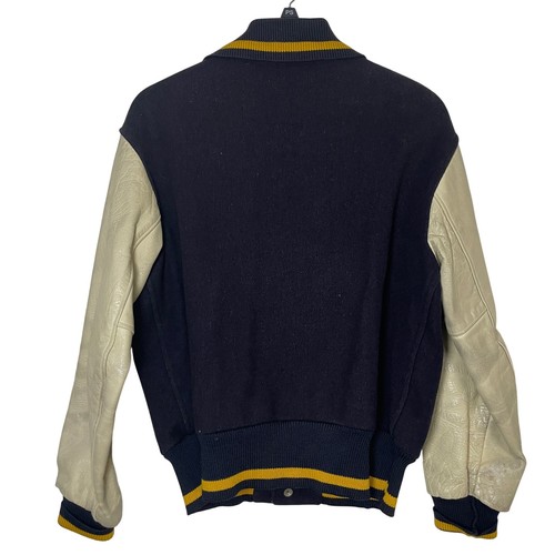 Vintage Dehen Varsity Letterman Jacke Bomber Wolle Leder Gr. 44 XL College - Bild 2 von 13
