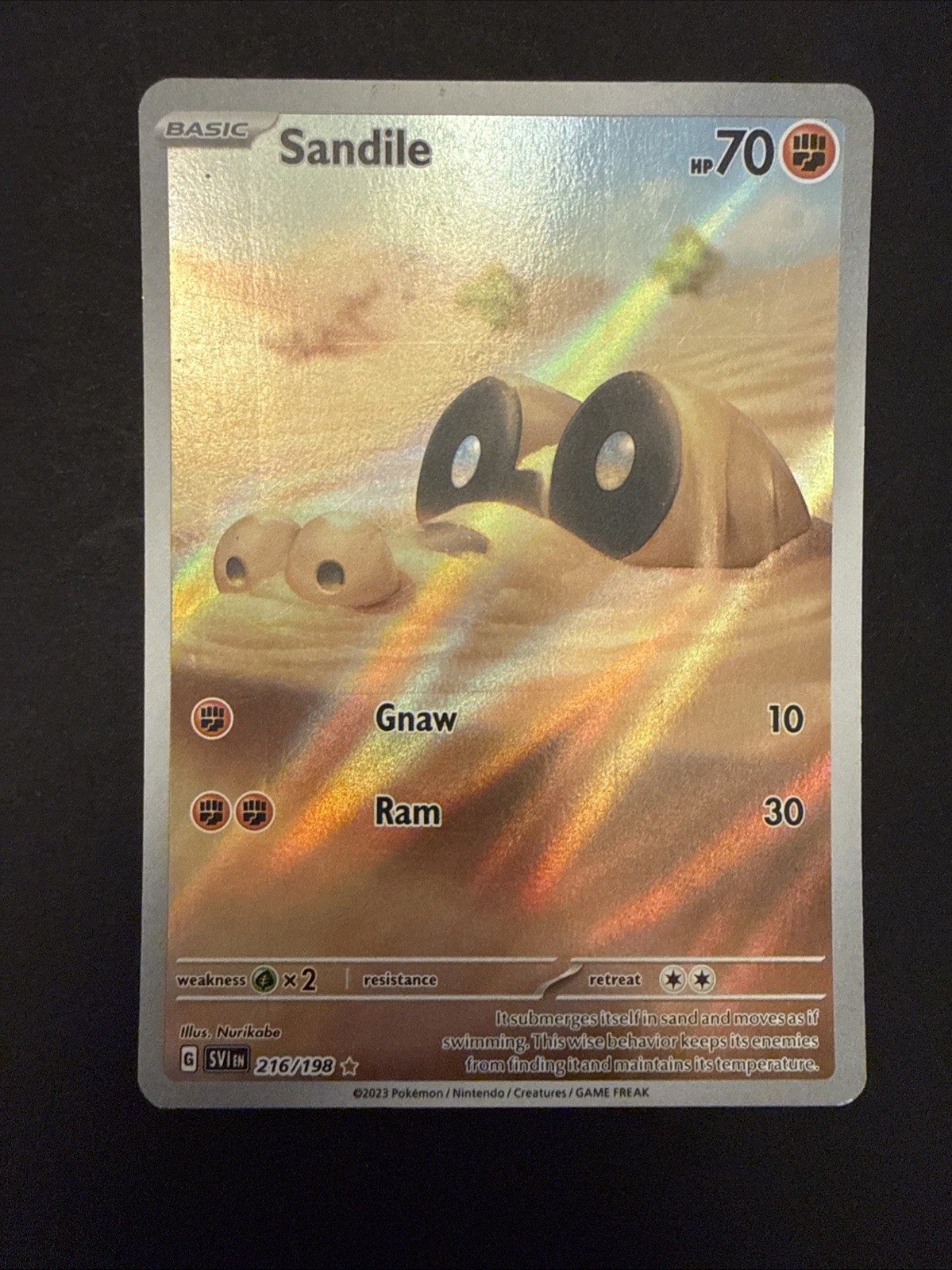 The Pokémon Company Sandile 216/198 SV01 Scarlet & Violet Illustration Rare Hol…