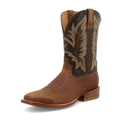 Twisted X Men's 11'' Tech X Boot, Wide Square Toe Buff Tan & Burnt Olive, 12 D