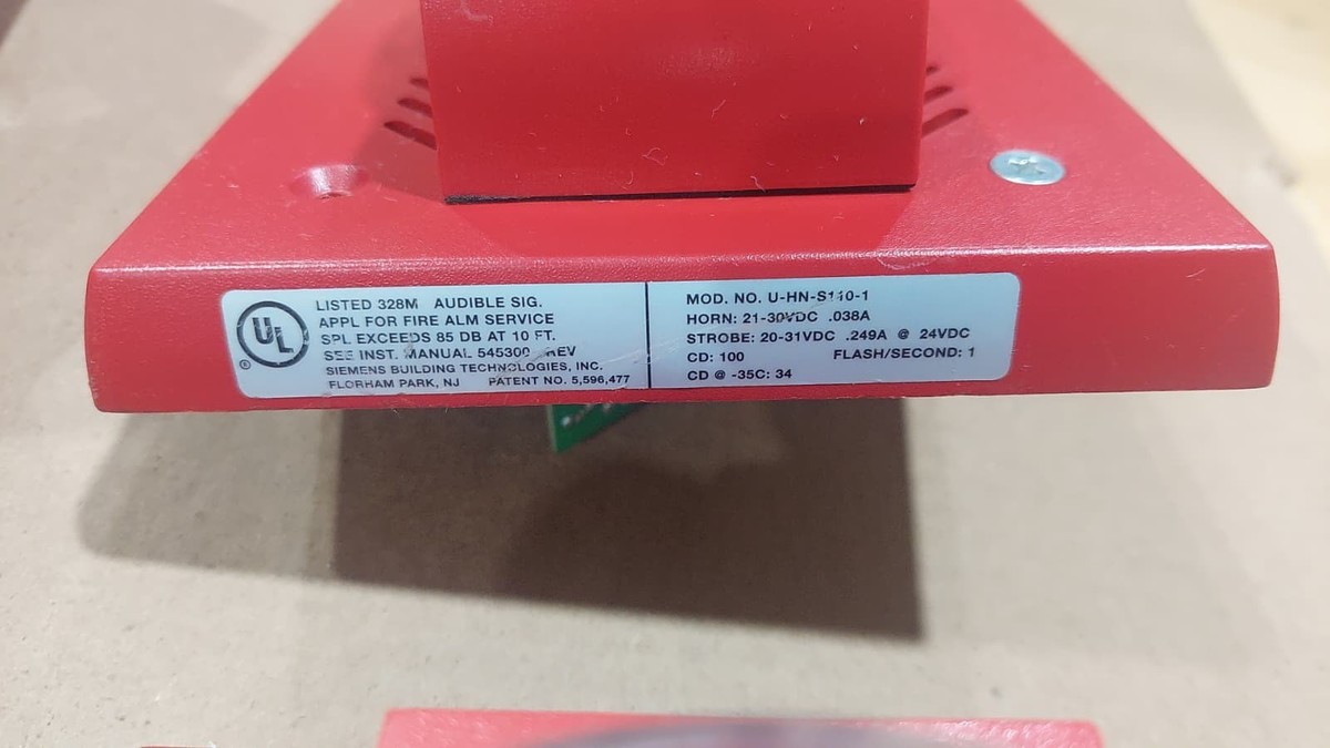 SIEMENS U-HN-S110-1 FIRE ALARM HORN/STROBE 500-696692 - P12 | eBay