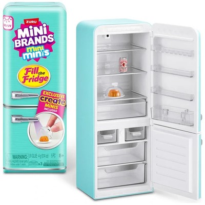 Mini Marken von ZURU Fill the Fridge Spielset Miniatur Lebensmittel Spielzeug Set + Zubehör