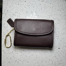Vintage Coach 7219 Multifunction Card Case Coin Purse Mahogany Leather key fob