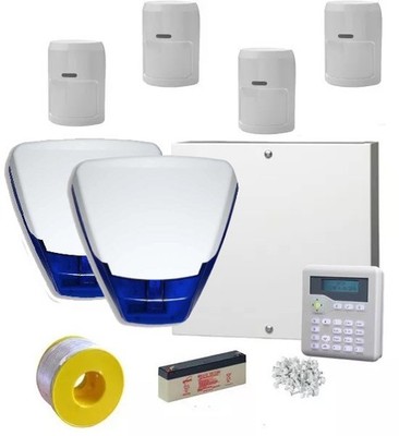 Kabelgebundene Einbruchmeldeanlage PRO Kit LCD-Tastatur, Pro PIRs, Delta Bell Box & Lockvogel