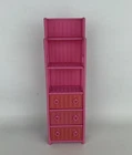 Vintage 1985 Barbie Beverly Hills Wicker Shelf w/ Drawers - Toys Doll Furniture