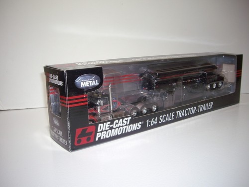 DCP FIRST GEAR 1/64 BLACK&RED TRI-AXLE KW DAYCAB WITH SMITHCO SIDE DUMP TRAILER - Picture 5 of 8