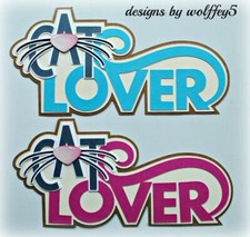 CRAFTECAFE CAT TITLE premade paper piecing scrapbook diecut piece album WOLFFEY5