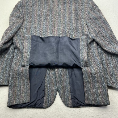 VTG Harris Tweed Sport Jacket Blazer Scottish Wool Herringbone Multicolor Fleck - Picture 11 of 16