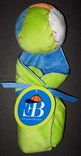 NEW Elegant Baby Baseball Security Blanket Lovey Blue Green Orange Plush 18x18"