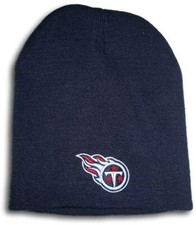 Tennessee Titans Navy Blue Uncuffed Knit Beanie Hat