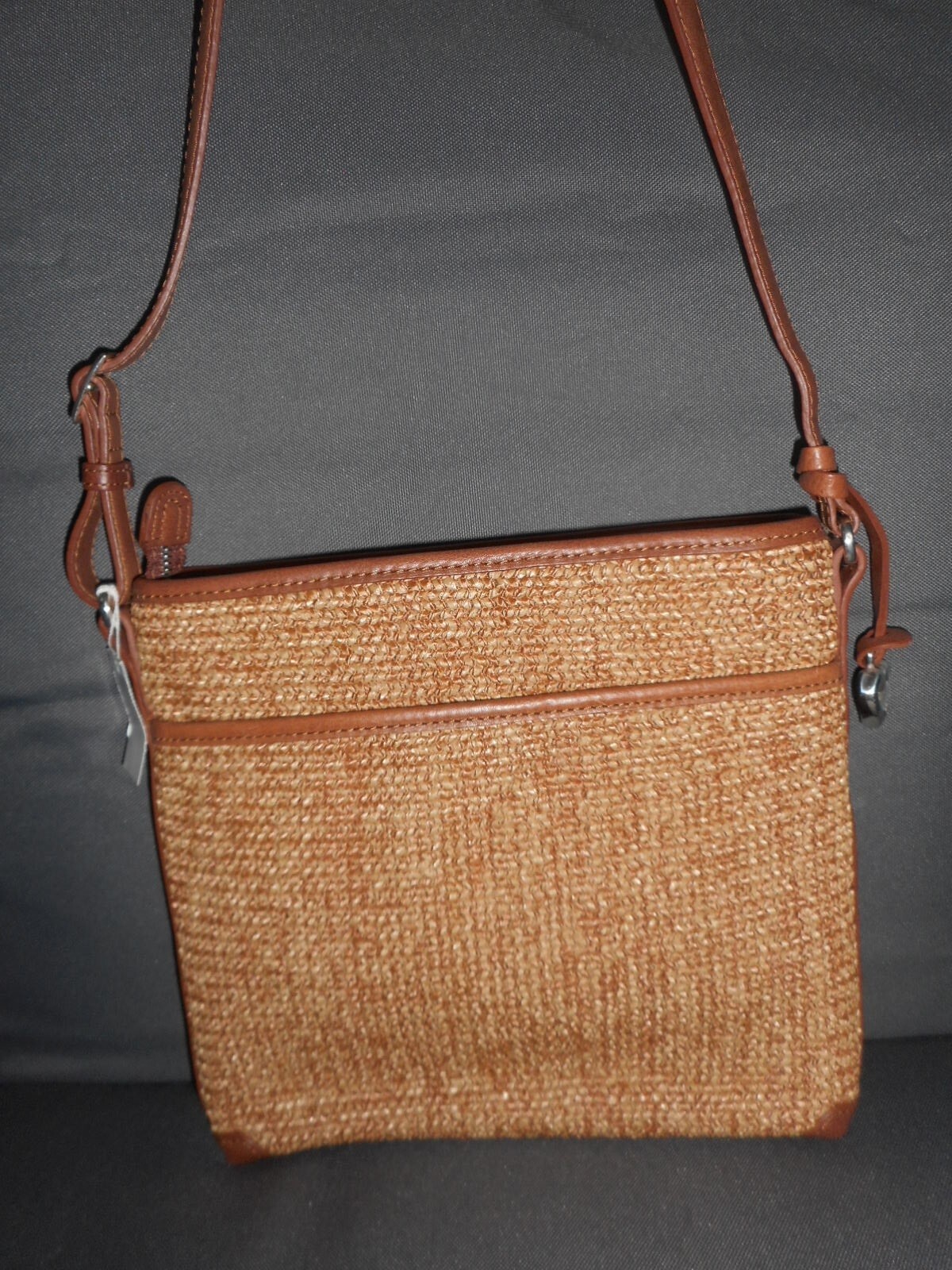 2023 NWT Brighton London Groove Sadie Straw Crossbody Organizer Purse