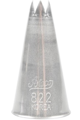 Ateco Size 2 Open Star #822 1/4'' Stainless Steel Pastry Tube Piping Icing Tip