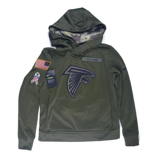 Women's Atlanta Falcons Sweatshirt Salute to Service Sideline Therma Hoodie Sz S - Picture 2 of 11