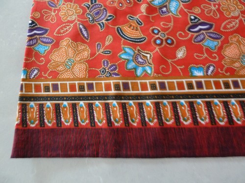 Sanskriti? Vintage Sarees Indian Red Cotton Printed Sari 44" X 116" Fabric - Picture 2 of 4