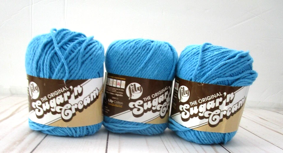 Lily Sugar'n Cream Yarns Hot Blue Lot (3-in-pack) - Image 2 of 4