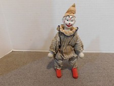 Vintage Schoenhut Humpty Dumpty Circus Clown Blue Stripe Composite Head