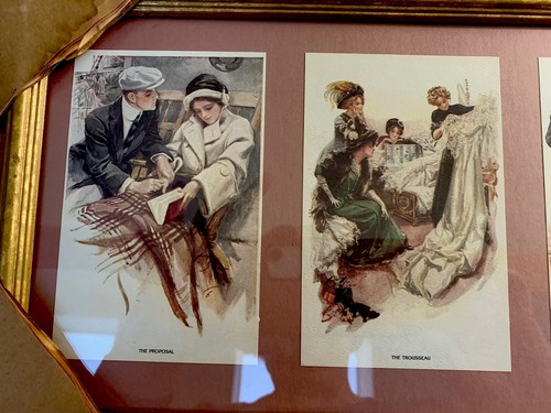 Mothers Day Art Print Six StagesOfLove 6 Scenes Of Young Ladies Love Framed Good - Picture 2 of 11