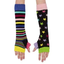 Fingerless Gloves Arm Warmers Black Sleeves Star and Stripes United Oddsocks