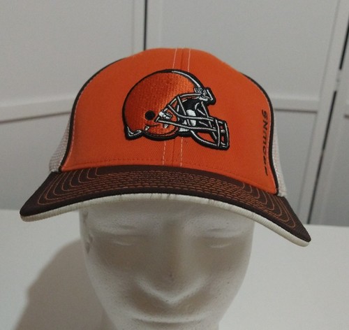 Vintage NFL Cleveland Browns RBK Embroidered Hat Mesh Back Trucker fitted L/XL  - Foto 1 di 6