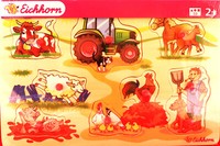 Eichhorn Setzpuzzle Holzpuzzle Steckpuzzle Landwirtschaft 9 Teile