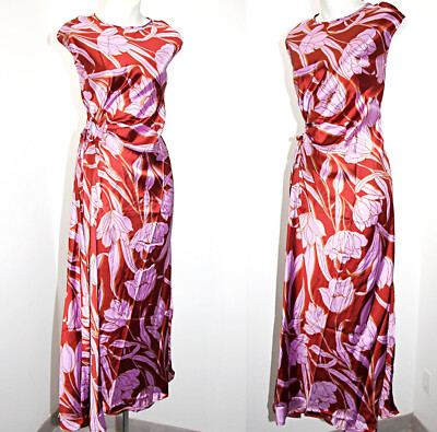 House of Harlow 1960 Ruched Side Cut-out Circl Satin Slip 55