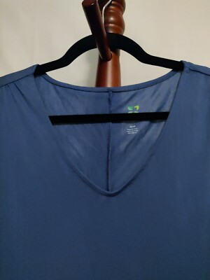 トップス green tea Green Tea size M/M women's top blue color SS v-neck ruffled high
