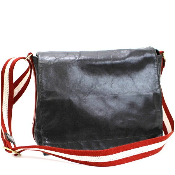 Bally Trainspotting Leather Shoulder Bag Matte Gold Metal Fittings Diagonal