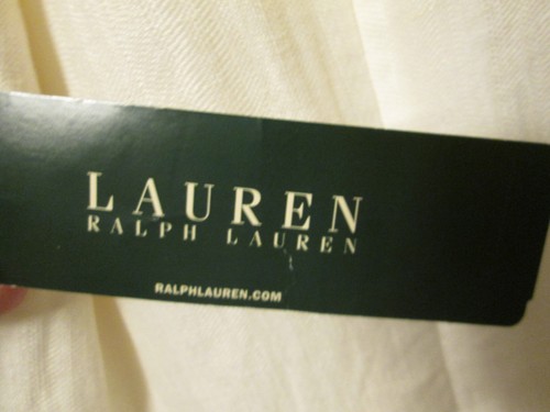$199 Lauren Ralph Lauren Cream 100% Linen Wrap Front Dress Lined 8 NWT - Picture 10 of 12