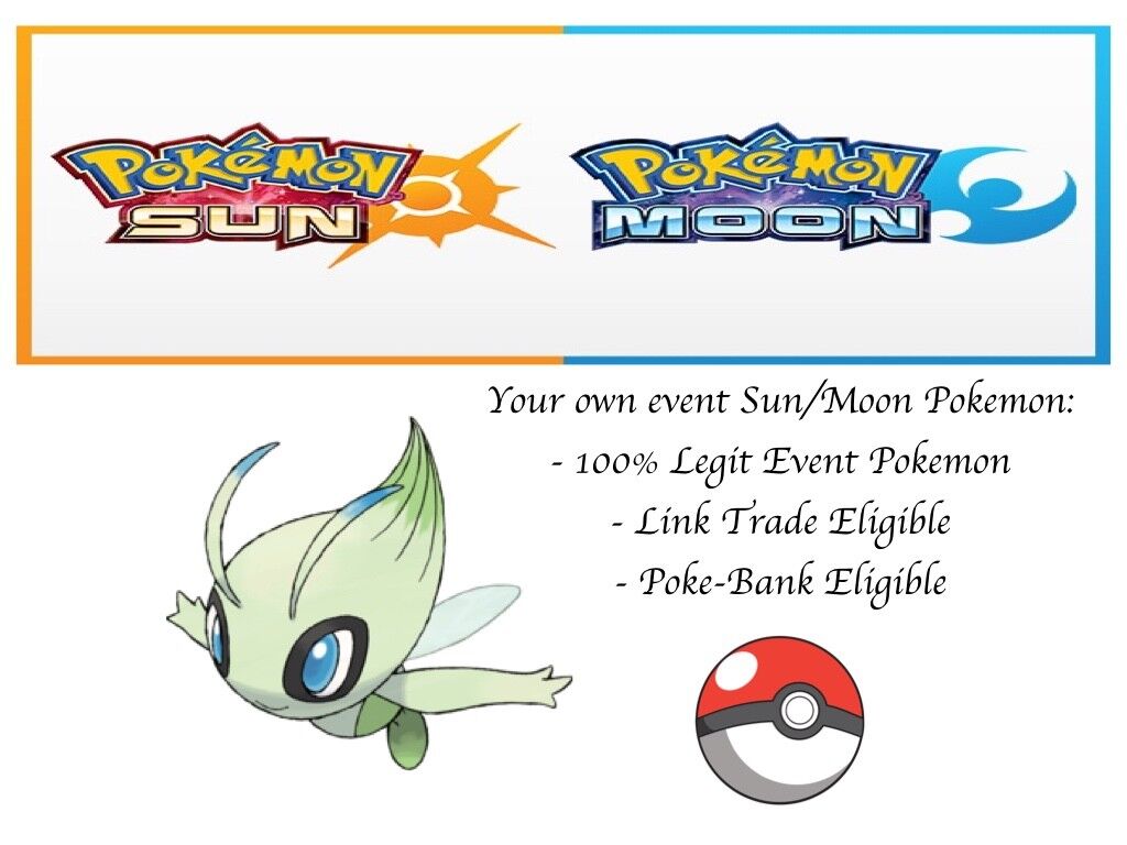 Pokemon Sun and Moon ORAS 20th Anniversary Event Pokemon Celebi w/ PP Max