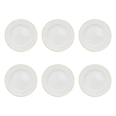 Set Da 6 Piatti Piani Jagpur 27 Cm In Grès - Novastyl Collezione Jaipur, Decoro Floreale In Rilievo, Adatti A Microonde E Lavastoviglie - 3
