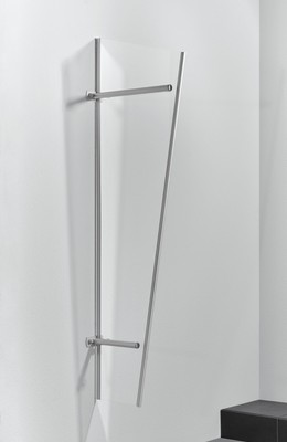 Gutta Seitenblende PT / GR Acryl klar 185x60x30 cm edelstahl optik