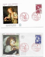 FRANCE CROIX ROUGE 11 /12/1971 - 2 ENVEL. PREMIER JOUR 71 TOURNUS