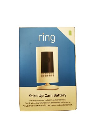 Ring Stick Up Cam Akku Innen/Außen Überwachungskamera mit Zwei-Wege-Gespräch weiß