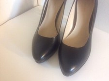 Elegant Nine West Solid Black Leather Stiletto Women High Heel Dress Shoes Sz 9M