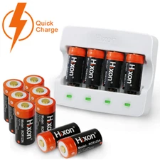 Hixon 3.7V RCR123A 16340 Rechargeable Li-Ion Batteries for Arlo Camera LOT