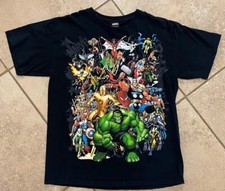 Vintage Y2K Mad Engine Marvel Comic All Characters Tshirt Sz Large