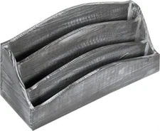 Vintage Dark Gray Wood Desktop Mail Holder Organizer with 3 Compartments