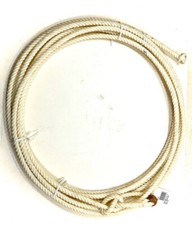 Ranch Rope w/ leather burners - 7/16" x 30' - Natural Color - Waxed Nylon F63