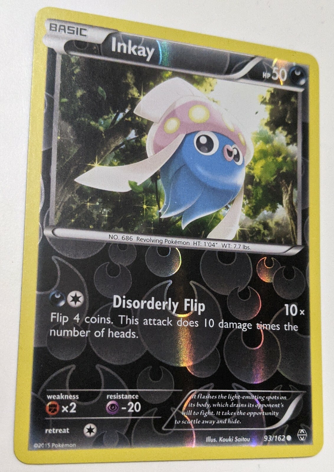 Inkay 93/162 Reverse Holo XY BreakThrough Pokemon Card NM