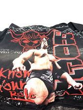 Vintage WWF WWE The Rock Know Your Role T-Shirt XL Double Sided Rare