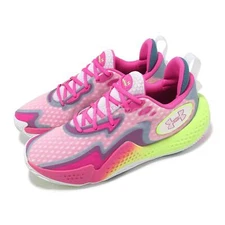 Under Armour Spawn 5 UA White Blue Pink Men Basketball Hoopers Shoes 3026285-100