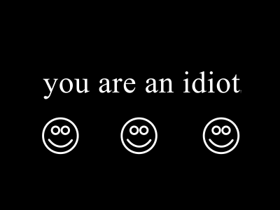 You are an Idiot 2000s Trojan Virus Smiley Faces Poster Print - Pick Size,  Color