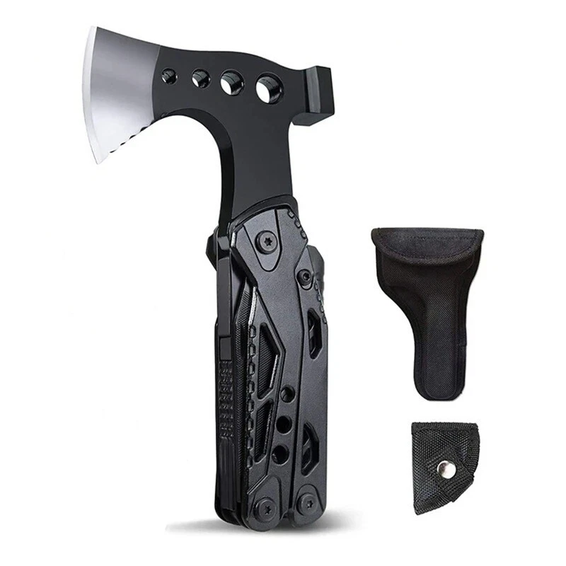 Multi Function Purpose Axe Hammer Tool Knife Camping Hatchet Survival Outdoor